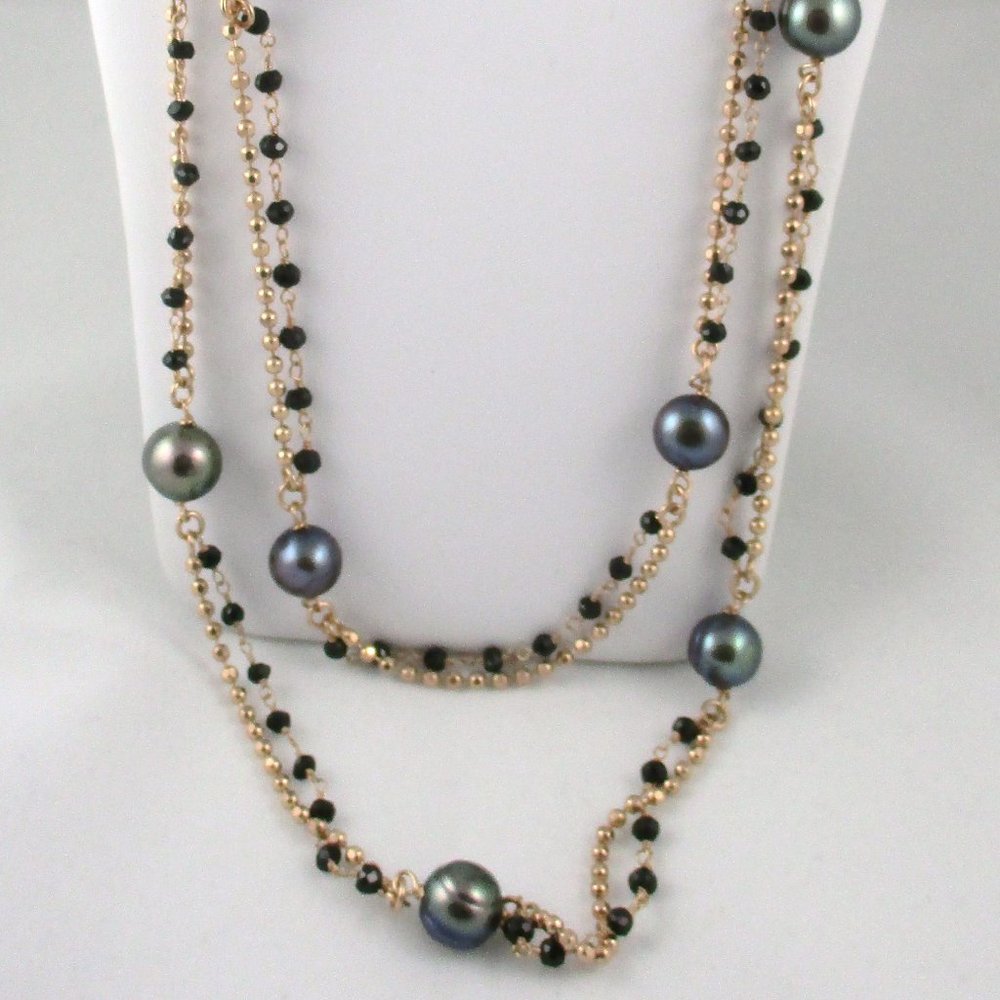 Honora Black Pearl & Black Spinel 36" Necklace - Picture 7 of 11